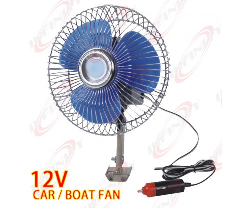 12 Volt 6" Auto Cooling Ocillating Air Fan For Truck Car Boat